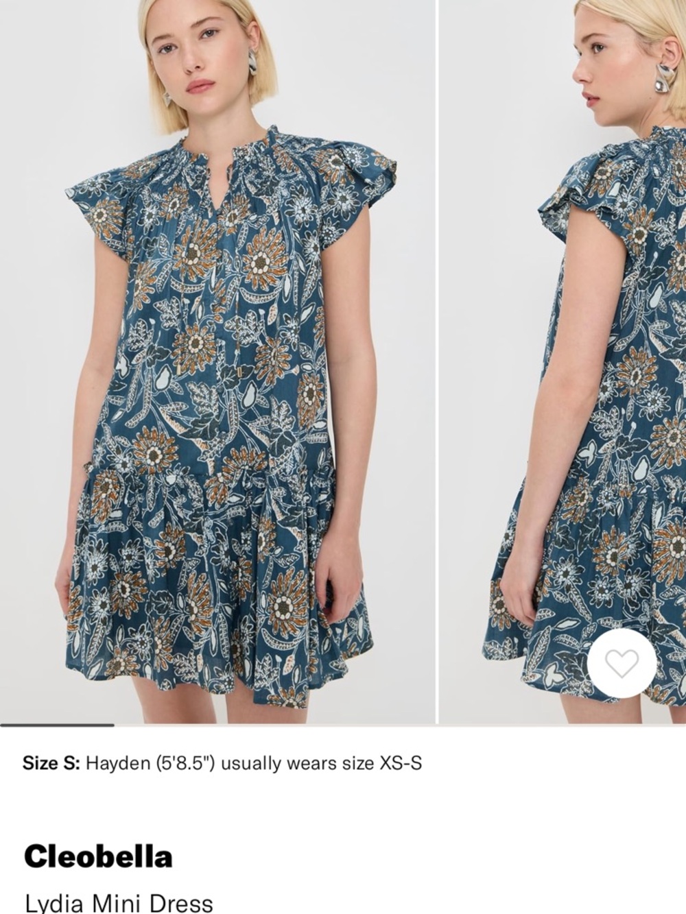 NWOT Cleobella Blue Floral Smocked Dress